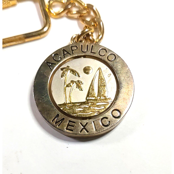 Acapulco Mexico Spinner Keychain Sailboat Palm Tree - Picture 5 of 7